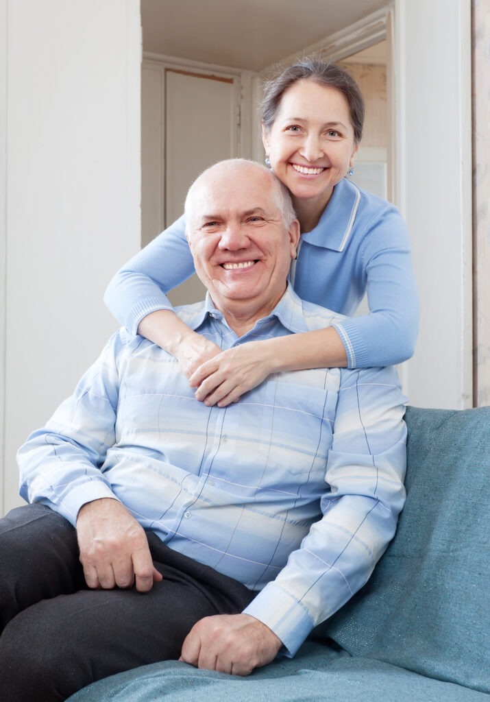 happy mature woman with husband